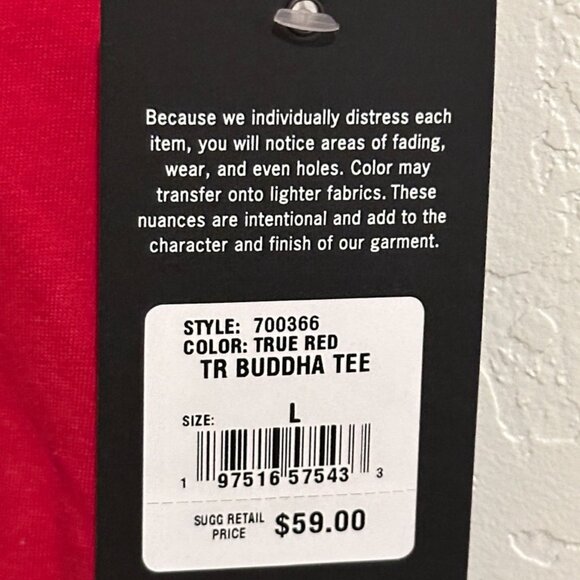 True Religion T- Shirt Mens L Big Buddha Tangle Crew Neck Red Dahlia - Picture 6 of 6